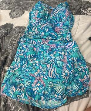 Lilly Pulitzer Amalfi Blue Sound the Sirens 2 pc